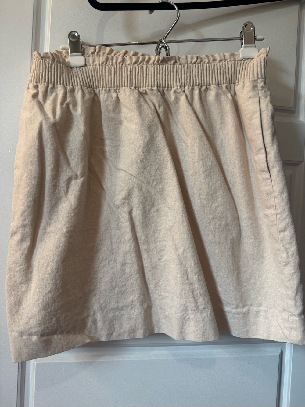 J. Crew Cream Elastic-Waist Mini Skirt